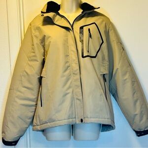 Stylish Beige Jacket with Black Accents